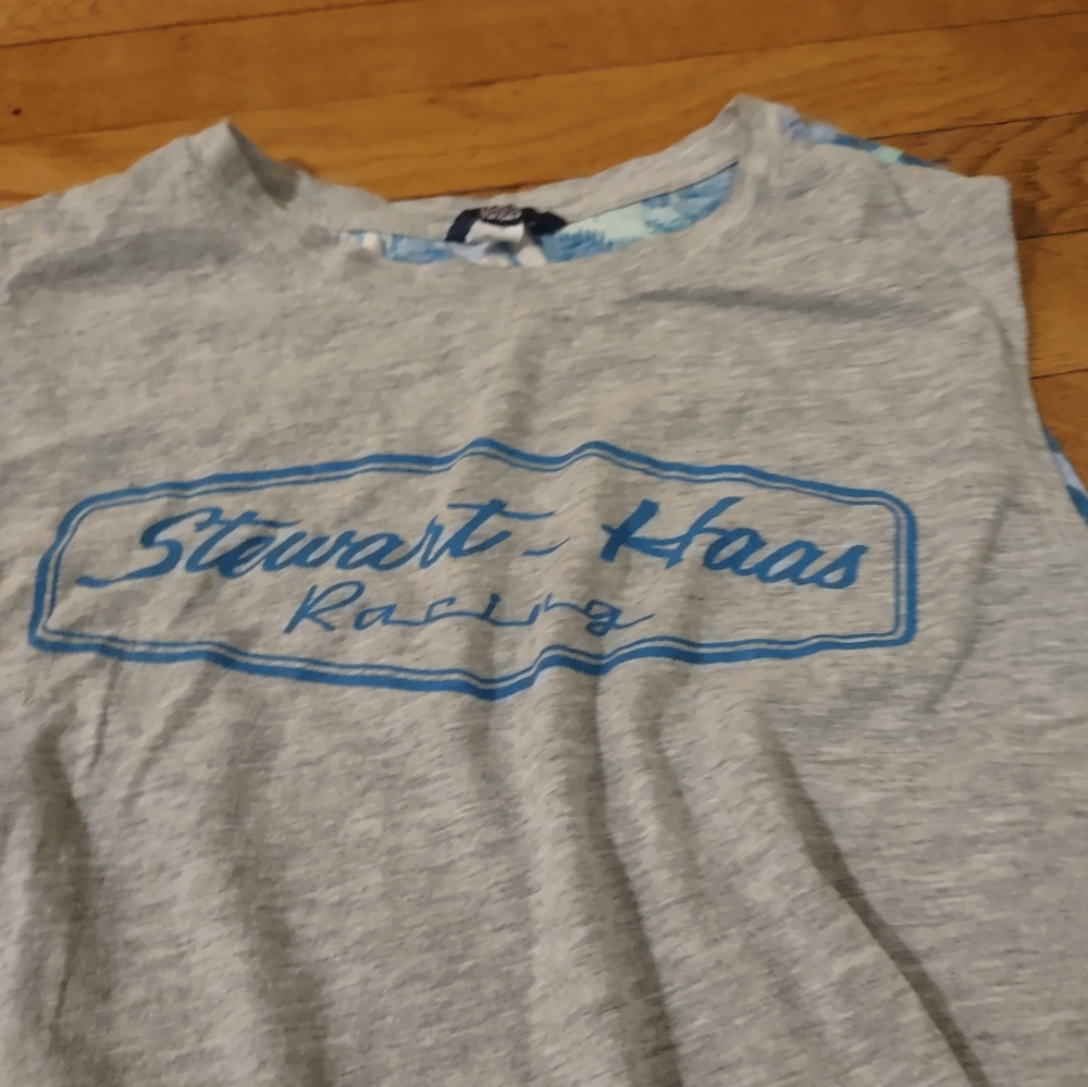 Stewart Haas Racing grey tank top with colorful tropical design size small
